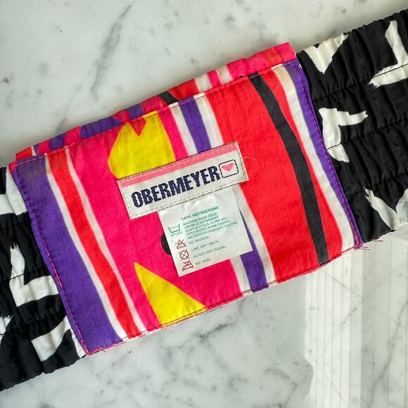 Vintage Obermeyer Ski Belt Neon Print Adjustable Fastex Buckle - Picture 4 of 10